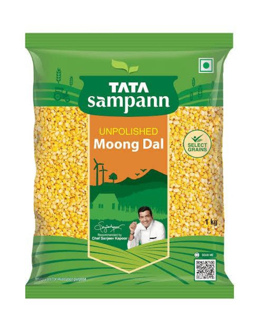 Tata Sampann Moong Dal 1 Kg Pack Unpolished