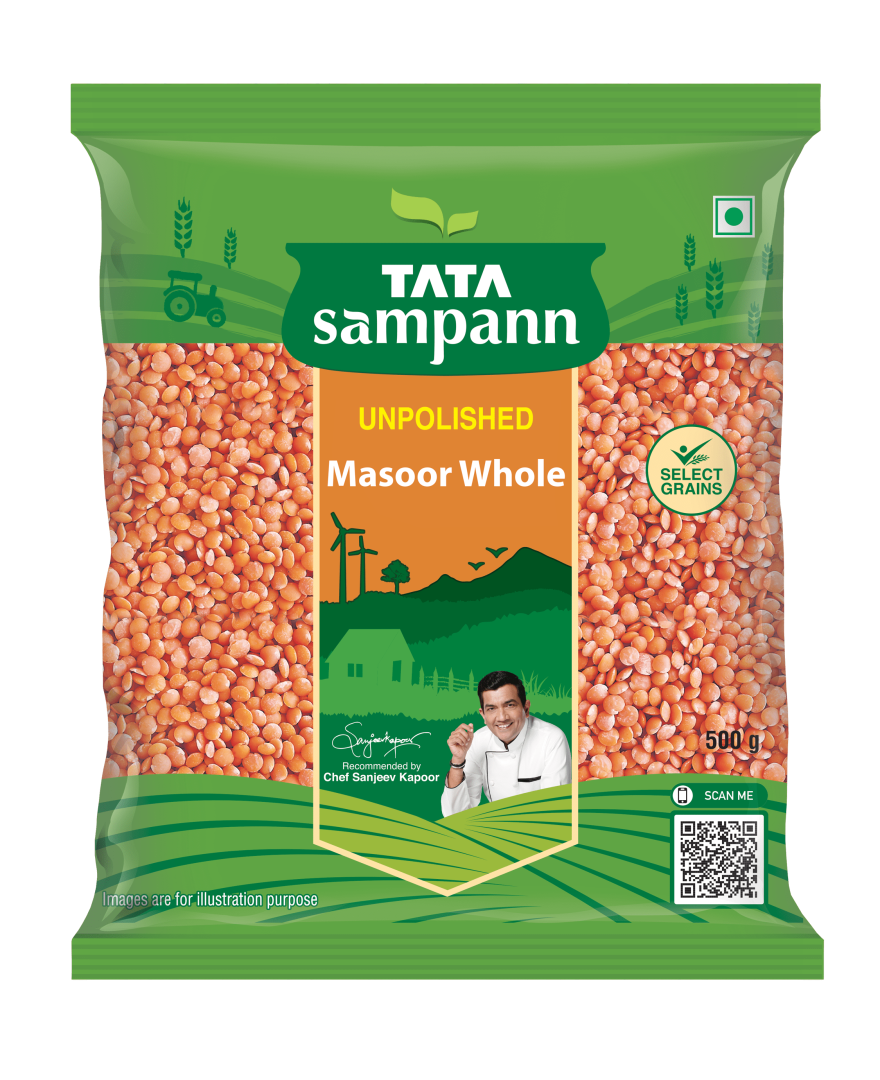 Tata Sampann Masoor Whole Dal 1 Kg Pack - Image 2